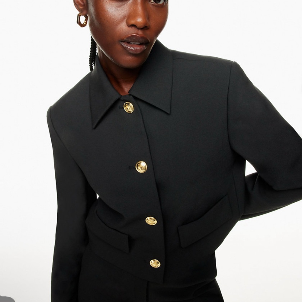 Aritzia Black Blazer with Gold Accents - Picture 4 of 5
